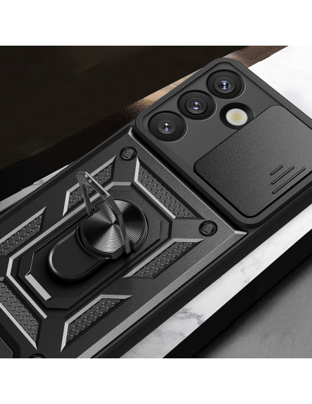 
„Hybrid Armor Camshield“ dėklas su stovu ir kameros dangteliu, skirtas „OnePlus Nord 4 5G“ – juodas
