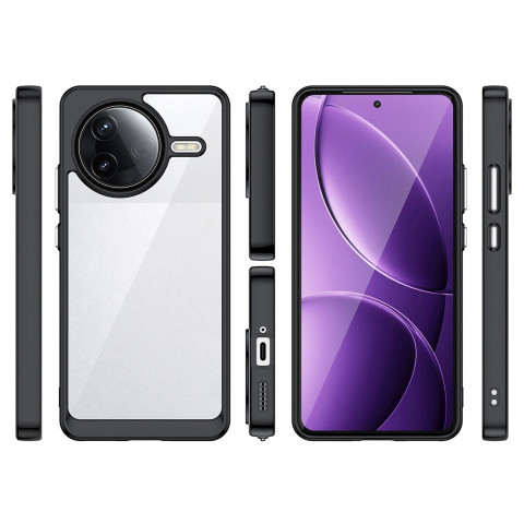 
„Xiaomi Poco F7 Ultra“ kosmoso dėklas su gelio rėmeliu – juodas
