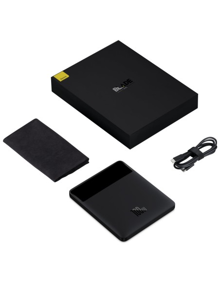 Ašmenys itin ploni maitinimo blokas 100W 20000mAh juodas PD QC SCP FCP