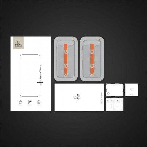 
Grūdintas stiklas iPhone 16 Pro Max su Quick Set+ montavimo rėmeliu - 2 vnt.
