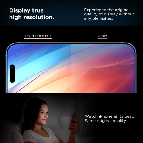 
Grūdintas stiklas iPhone 15 / 16 su „Quick Set+“ montavimo rėmeliu - 2 vnt.
