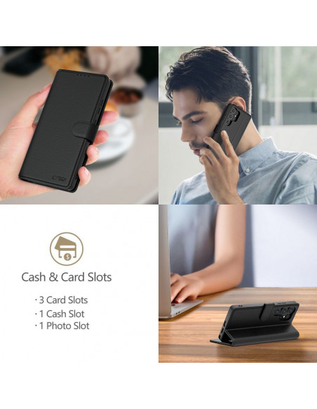 
„Motorola Edge 60 Fusion“ piniginės dėklas – juodas
