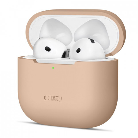 
Apsauginis silikoninis dėklas „Apple AirPods 4“ ausinėms – smėlio spalvos
