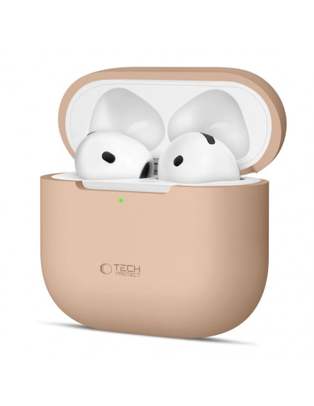 
Apsauginis silikoninis dėklas „Apple AirPods 4“ ausinėms – smėlio spalvos
