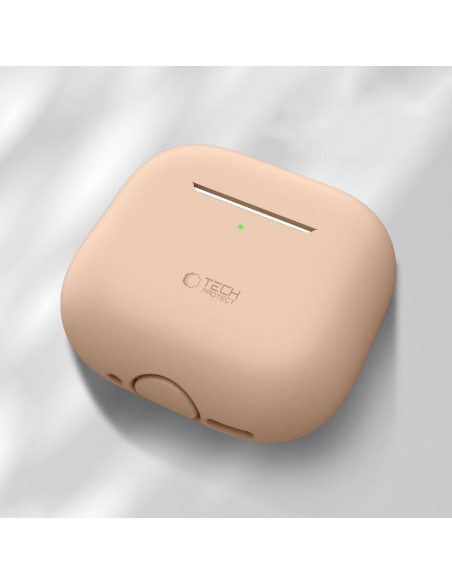 
Apsauginis silikoninis dėklas „Apple AirPods 4“ ausinėms – smėlio spalvos
