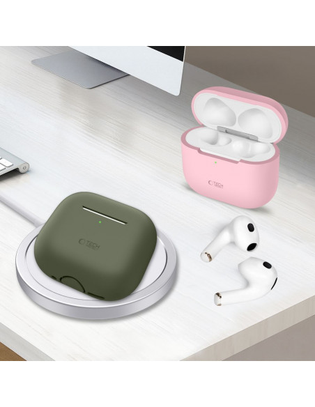 
Apsauginis silikoninis dėklas „Apple AirPods 4“ ausinėms – smėlio spalvos
