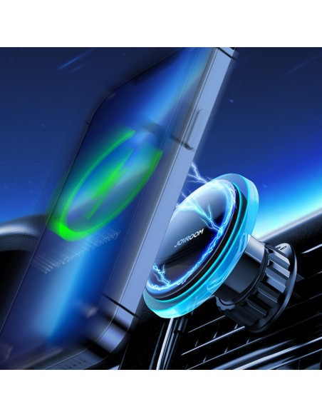 Sidabrinis automobilinis telefono laikiklis su Qi 15W MagSafe indukciniu įkrovikliu Sidabrinis automobilinis telefono laikiklis su Qi 15W MagSafe indukciniu įkrovikliu