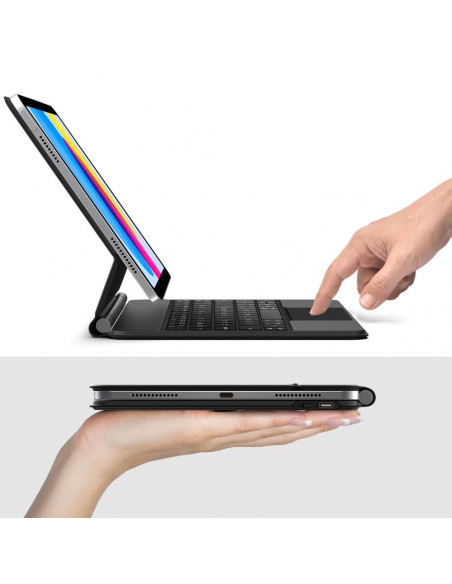 
„iPad 10.9& 39 & 39 2022 / iPad 11& 39 & 39 2025 Smartcase“ magnetinis klaviatūros dėklas – juodas
