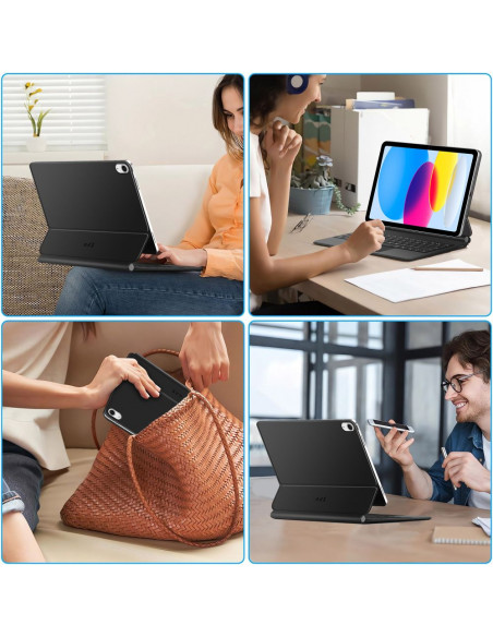 
„iPad 10.9& 39 & 39 2022 / iPad 11& 39 & 39 2025 Smartcase“ magnetinis klaviatūros dėklas – juodas
