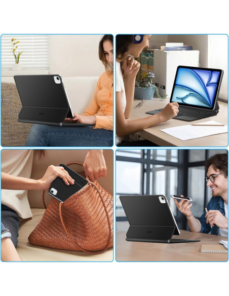 
„iPad Air 10.9& 39 & 39 2020 / 2022 / iPad Air 11& 39 & 39 2024 / 2025 Smartcase“ magnetinis klaviatūros dėklas – juoda...