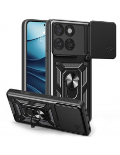 
„Motorola Edge 60 Fusion“ dėklas su stovu ir „CamShield Pro“ objektyvo dangteliu – juodas
