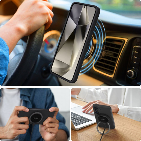 
„Samsung Galaxy S25 Edge“ skysto silikono „MagSafe“ dėklas – juodas
