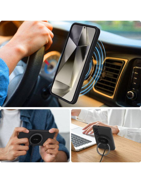 
„Samsung Galaxy S25 Edge“ skysto silikono „MagSafe“ dėklas – juodas
