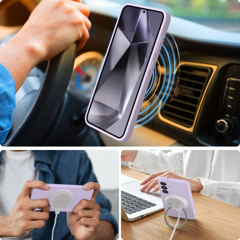 
„Samsung Galaxy S25 Edge“ skysto silikono „MagSafe“ dėklas – violetinis
