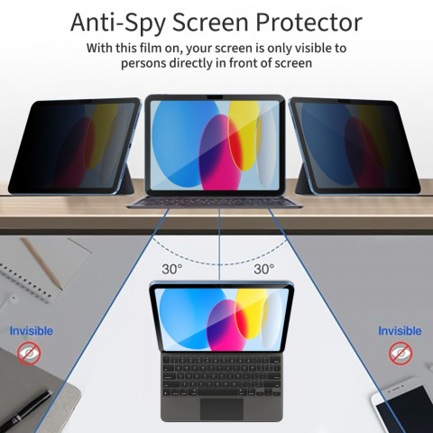 
Privatumo stiklas, skirtas „iPad 10.9& 39 & 39 2022“ / „iPad 11& 39 & 39 2025“ „Glass Spy+“
