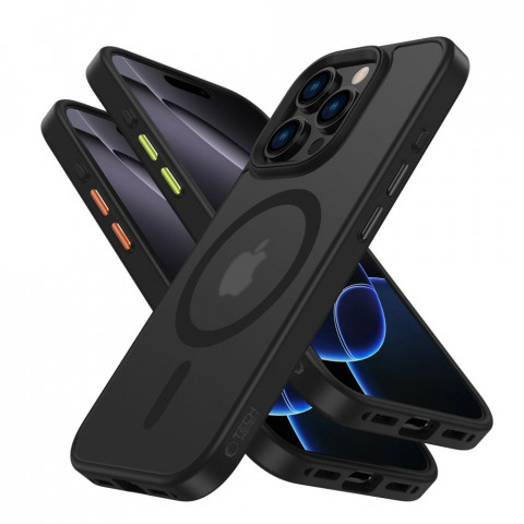 
„iPhone 16 Pro Max“ dėklas su „MagMat Magsafe“ mygtukų dangteliais – matinės juodos spalvos
