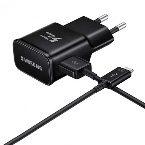 
„Samsung USB-A 15W“ sieninis įkroviklis su USB-A – USB-C laidu – juodas
