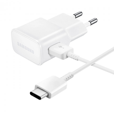 
„Samsung USB-A 15W“ sieninis įkroviklis su USB-A – USB-C laidu – baltas

