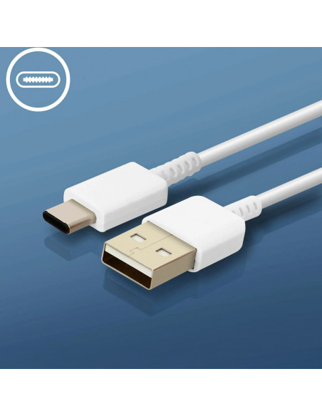 
„Samsung USB-A 15W“ sieninis įkroviklis su USB-A – USB-C laidu – baltas
