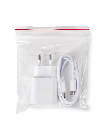 
„Samsung USB-A 15W“ sieninis įkroviklis su USB-A – USB-C laidu – baltas
