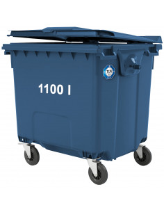 
Konteineris komunalinėms atliekoms PZH EN 840-2 DIN 1100L - mėlynas
