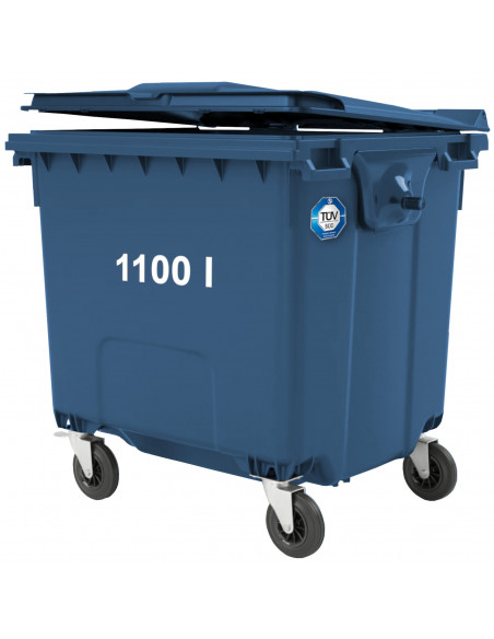 
Konteineris komunalinėms atliekoms PZH EN 840-2 DIN 1100L - mėlynas
