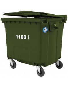 
Komunalinių atliekų konteineris PZH EN 840-2 DIN 1100L - žalias
