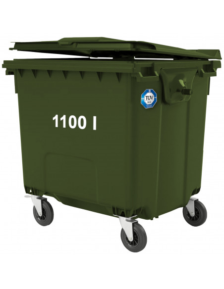 
Komunalinių atliekų konteineris PZH EN 840-2 DIN 1100L - žalias
