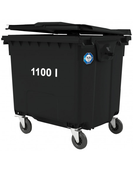 
Komunalinių atliekų konteineris PZH EN 840-2 DIN 1100L - juodas
