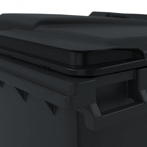 
Komunalinių atliekų konteineris PZH EN 840-2 DIN 1100L - juodas
