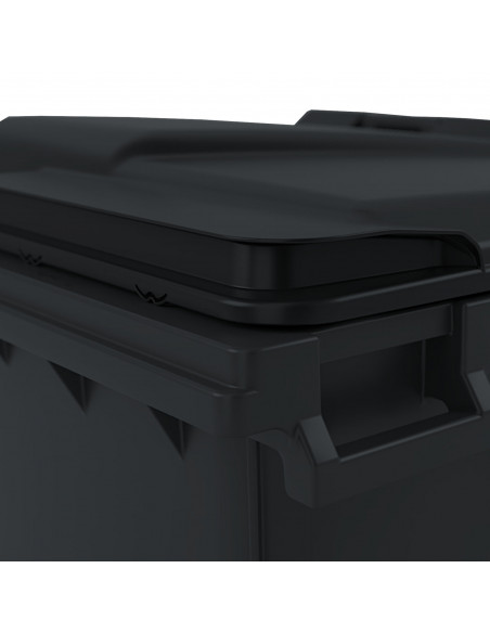 
Komunalinių atliekų konteineris PZH EN 840-2 DIN 1100L - juodas
