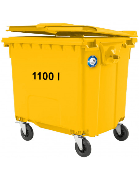 
Komunalinių atliekų konteineris PZH EN 840-2 DIN 1100L - geltonas
