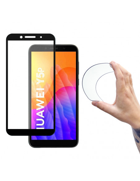 
Grūdinto stiklo plėvelė su rėmeliu, skirta Huawei Y5p Full Cover Flexi Nano - juoda
