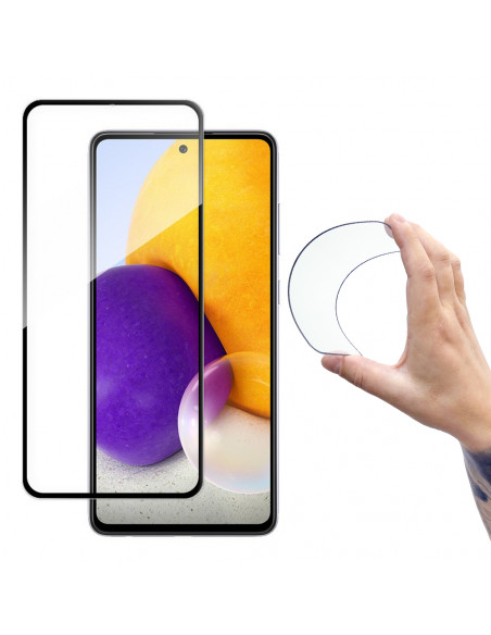 
Grūdinto stiklo plėvelė su rėmeliu, skirta „Samsung Galaxy A72 4G Full Cover Flexi Nano“ - juoda
