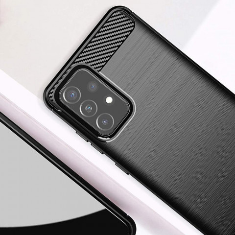 
Lankstus dėklas, skirtas „Samsung Galaxy A72 4G Carbon Case“ - juodas
