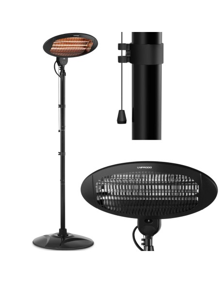 Radiatorinės šildymo lempos infraraudonųjų spindulių šildytuvas stovi 2000 W Radiatorinės šildymo lempos infraraudonųjų spindulių šildytuvas stovi 2000 W