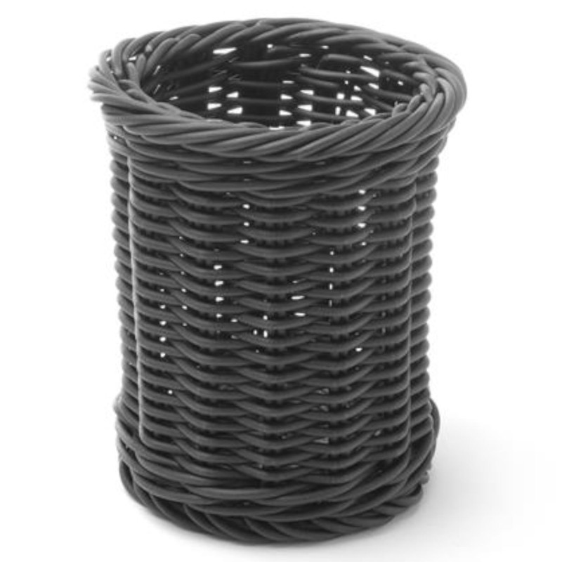 Stalo įrankiai Krepšelis Šakės Peiliai Šaukštai Apvalūs Juoda Skm. 100x120 mm – Hendi 426210