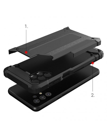 
„Samsung Galaxy A73 Hybrid Armor“ dėklas – juodas
