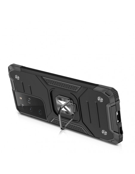 
Šarvuotas hibridinis dėklas su magnetiniu laikikliu, skirtas „Samsung Galaxy S22 Ultra Ring Armor“ – mėlynas
