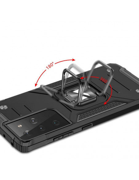 
Šarvuotas hibridinis dėklas su magnetiniu laikikliu, skirtas „Samsung Galaxy S22 Ultra Ring Armor“ – mėlynas
