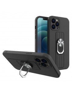 
Silikoninis dėklas su piršto žiedu ir stovu, skirtas „Xiaomi Poco M4 Pro 5G“ žiediniam dėklui - juodas
