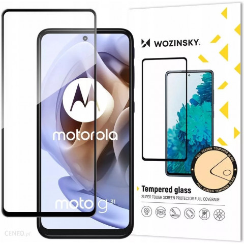 
„Moto G51“ grūdinto stiklo ekrano apsauga su rėmeliu, juoda
