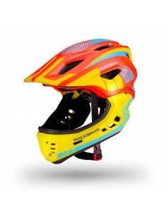 
Vaikiškas dviračio šalmas su nuimamu smakru, S dydis - geltonai oranžinis
