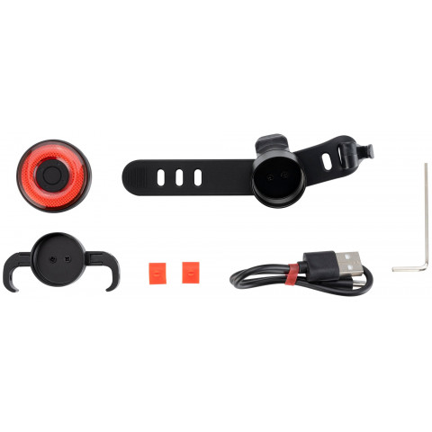 
Q5 galinis dviračio žibintas su išmania stabdymo sistema – juodas
