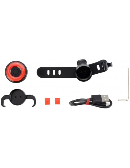 
Q5 galinis dviračio žibintas su išmania stabdymo sistema – juodas
