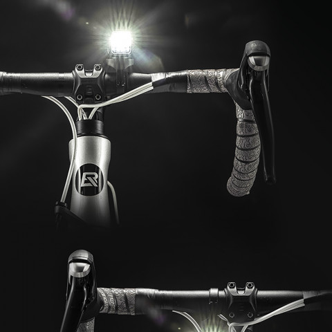 
1000 lm priekinis dviračio žibintas su USB-C - USB-A laidu - juodas
