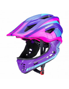 
Vaikiškas dviračio šalmas su nuimamu smakru, S dydis - violetinė ir rožinė
