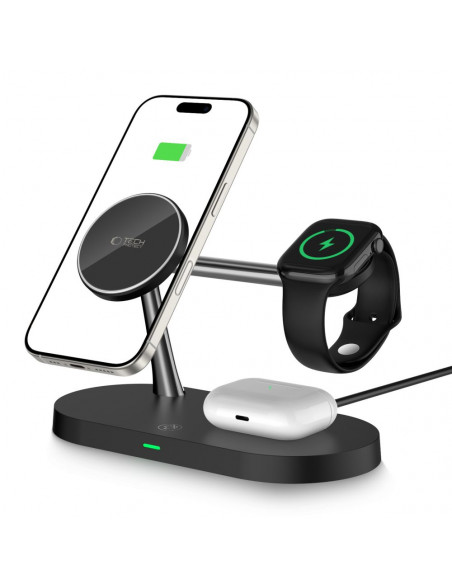 
3 viename belaidis įkroviklis išmaniajam telefonui, išmaniajam laikrodžiui ir ausinėms su „MagSafe“ – juodas
