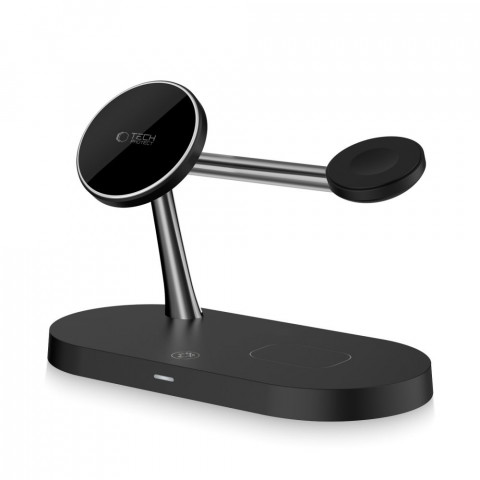 
3 viename belaidis įkroviklis išmaniajam telefonui, išmaniajam laikrodžiui ir ausinėms su „MagSafe“ – juodas
