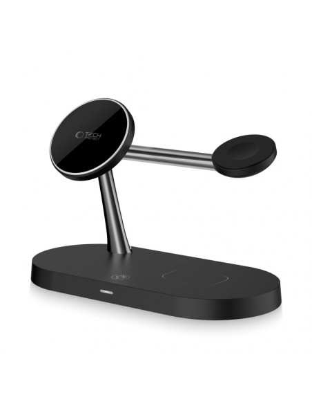 
3 viename belaidis įkroviklis išmaniajam telefonui, išmaniajam laikrodžiui ir ausinėms su „MagSafe“ – juodas
